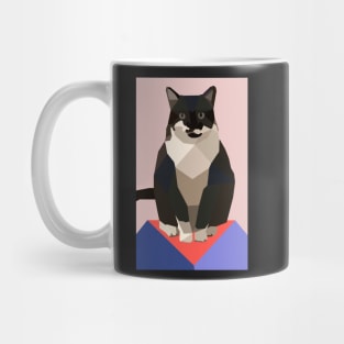 Black and White Geometric Cat Mug